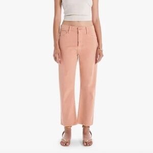 MOTHER The Ditcher Crop Chalk It Up Terracotta Rose Button Fly Slouchy Fit 26